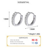 925 Silver Zircon Hoop Earrings, Party Accessory