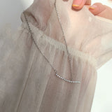 925 Silver Zircon Choker Necklace 14K Fine Jewelry