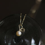 925 Sterling Silver Butterfly Pearl Pendant Necklace