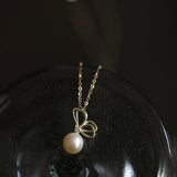925 Sterling Silver Butterfly Pearl Pendant Necklace