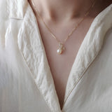 925 Sterling Silver Butterfly Pearl Pendant Necklace