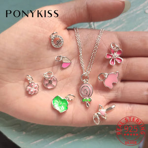 925 Sterling Silver Colorful Zircon Charms for DIY Jewelry Making