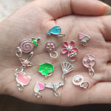 925 Sterling Silver Colorful Zircon Charms for DIY Jewelry Making