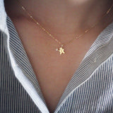 925 Silver Gingerbread Man Zircon Choker Necklace Cute Jewelry for Women