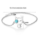 925 Silver Kitty Eye Zircon Bracelet for Women