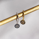 925 Silver Eye Zircon Hoop Earrings Women Party Fine Jewelry