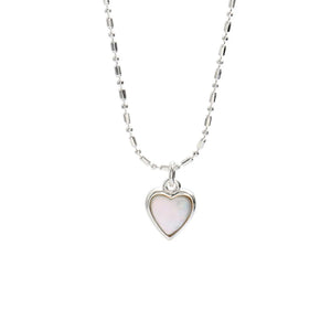 925 Silver Heart Shells Rice Chain Chokers Necklace for Women