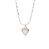 925 Silver Heart Shells Rice Chain Chokers Necklace for Women