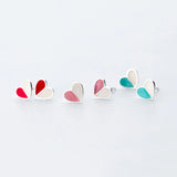 925 Silver Heart Zircon Stud Earrings Party Jewelry