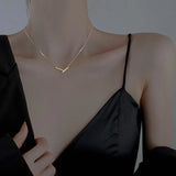 925 Silver V Shape 18K Choker Necklace for Women
