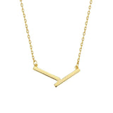 925 Silver V Shape 18K Choker Necklace for Women