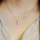 925 Silver Round Zircon Choker Necklace for Women