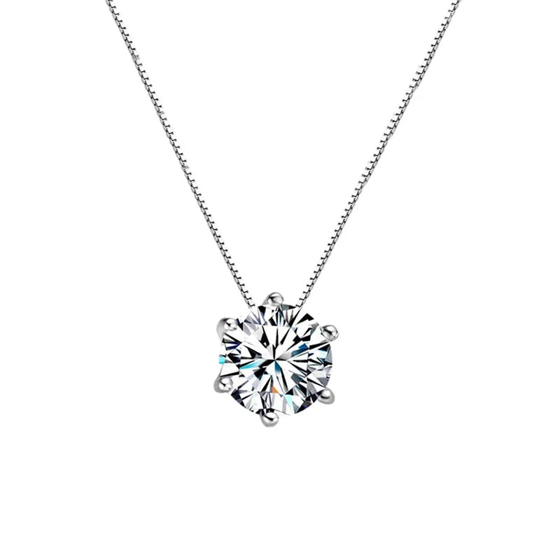 925 Silver Round Zircon Choker Necklace for Women