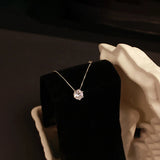 925 Silver Round Zircon Choker Necklace for Women