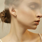 925 Silver Pearl D Shape Hoop Earrings for Women