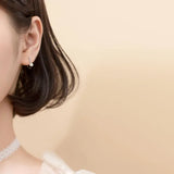 925 Silver Pearl D Shape Hoop Earrings for Women