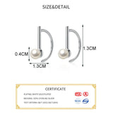 925 Silver Pearl D Shape Hoop Earrings for Women