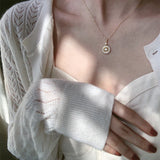 925 Silver Compass Pendant Chokers Necklace for Women
