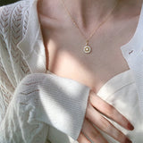 925 Silver Compass Pendant Chokers Necklace for Women