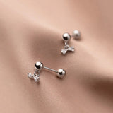 925 Silver Zircon Spiral Stud Earrings for Gift Party Jewelry