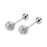 925 Silver Zircon Spiral Stud Earrings for Gift Party Jewelry