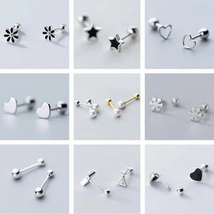 925 Silver Zircon Spiral Stud Earrings for Gift Party Jewelry