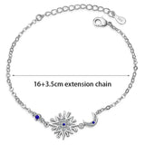 925 Silver Star Moon Zircon Bracelet Women Party Anniversary Jewelry