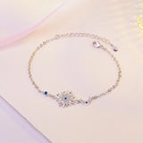 925 Silver Star Moon Zircon Bracelet Women Party Anniversary Jewelry