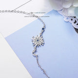 925 Silver Star Moon Zircon Bracelet Women Party Anniversary Jewelry