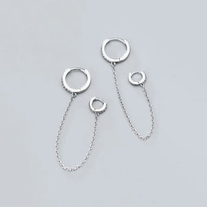 925 Silver Zircon Geometric High Hoop Earrings Women Party Accessory