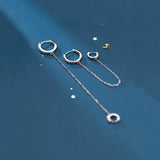 925 Silver Zircon Geometric High Hoop Earrings Women Party Accessory