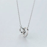 925 Sterling Silver Round Zircon Pendant Necklace For Women