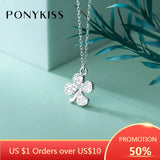 S925 Silver Flower Leaf Zircon Chokers Necklace Women Party Jewelry