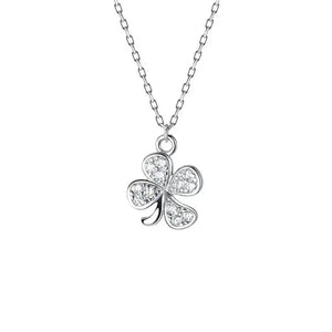 S925 Silver Flower Leaf Zircon Chokers Necklace Women Party Jewelry