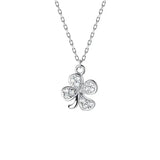S925 Silver Flower Leaf Zircon Chokers Necklace Women Party Jewelry