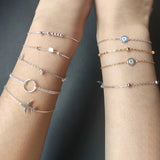 S925 Sterling Silver Plane Stars Eye Bracelet for Woman