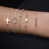 S925 Sterling Silver Plane Stars Eye Bracelet for Woman