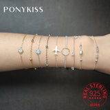 S925 Sterling Silver Plane Stars Eye Bracelet for Woman