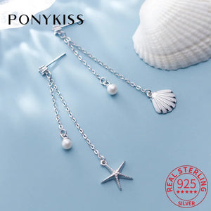 S925 Shell Teassl Zircon Earrings for Women Party Jewelry Gift