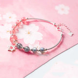 S925 Strawberry Quartz Beads Bracelet for Women