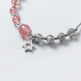 S925 Strawberry Quartz Beads Bracelet for Women