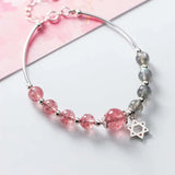S925 Strawberry Quartz Beads Bracelet for Women