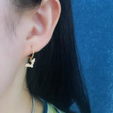 S925 Sterling Silver Bat Animals Huggie Hoop Earrings for Women