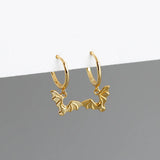 S925 Sterling Silver Bat Animals Huggie Hoop Earrings for Women