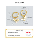S925 Sterling Silver Bat Animals Huggie Hoop Earrings for Women