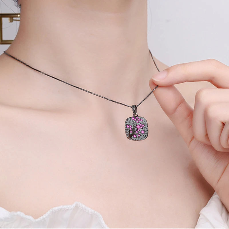 Sterling Silver Zircon Choker Necklace Set