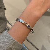 925 Silver Retro Graffiti Zircon Bracelet Women HipHop Jewelry