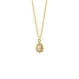 925 Silver Zircon Pendant Necklace 14K