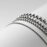 Vintage S925 Sterling Silver Glossy Beads Bracelets Women Party Jewelry