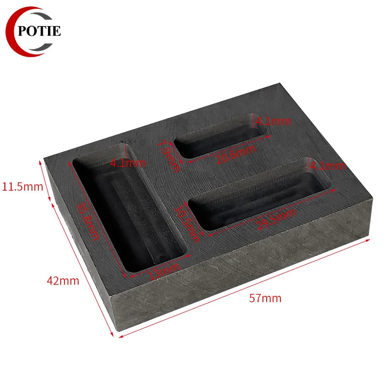 POTIE Graphite Ingot Mold Crucible Moulds for Melting Silver Metal